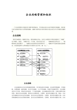企业战略管理和组织