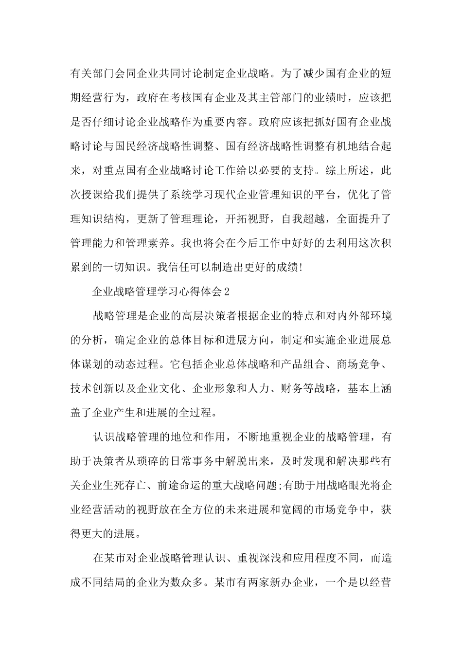 企业战略管理学习心得体会_第3页