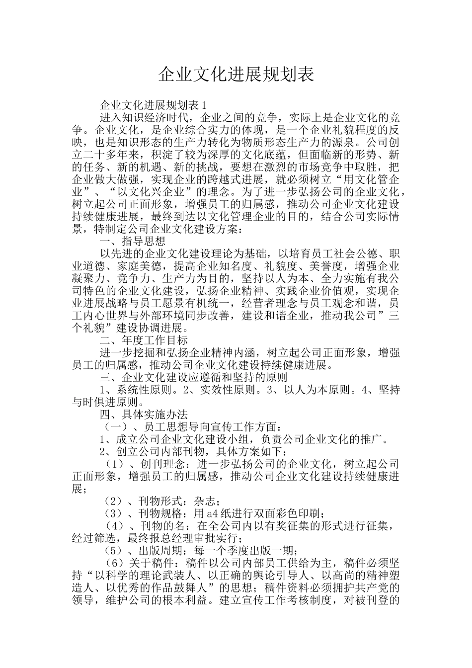 企业文化发展规划表_第1页