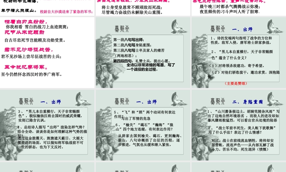 高中语文第二册燕歌行高适《燕歌行》 语文版