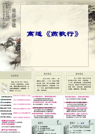 高中语文第二册燕歌行高适《燕歌行》 语文版