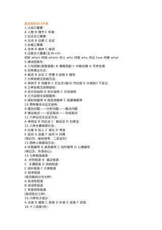 初中语文考试77个基础知识点