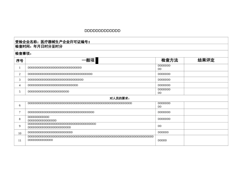 医疗器械生产企业日常检查项目和记录表 (1)_第1页