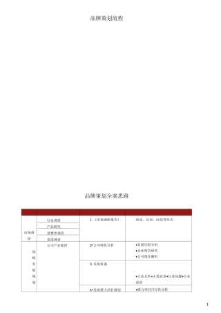品牌策划全案思路