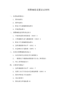 应急预警阈值设置