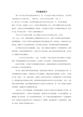 万科集团未来五年人力资源战略规划