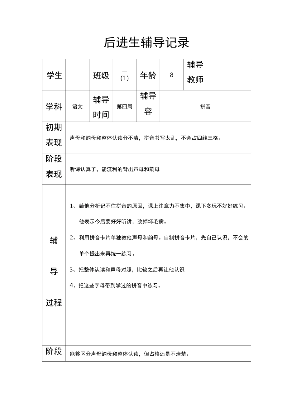 后进生平时辅导记录_第2页