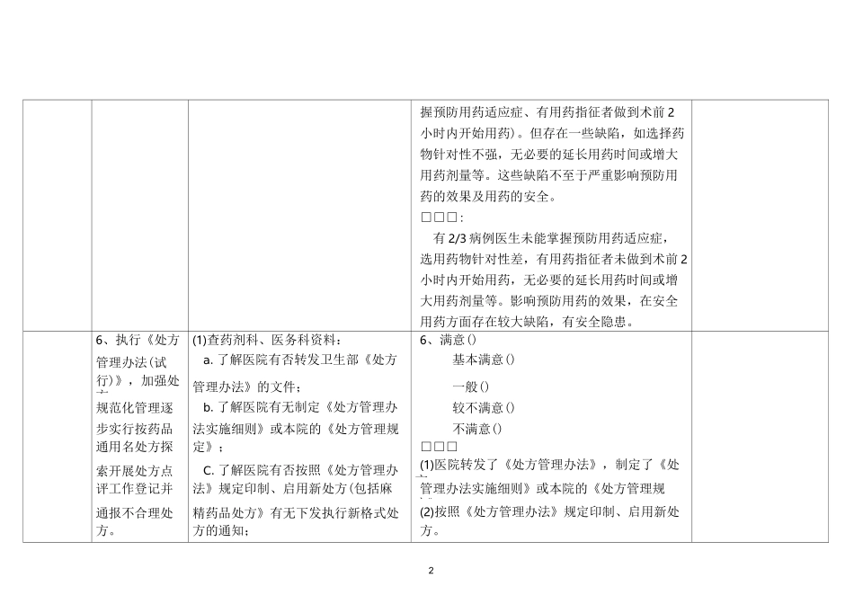 医院管理年药事管理督导检查表(药事组)_第2页