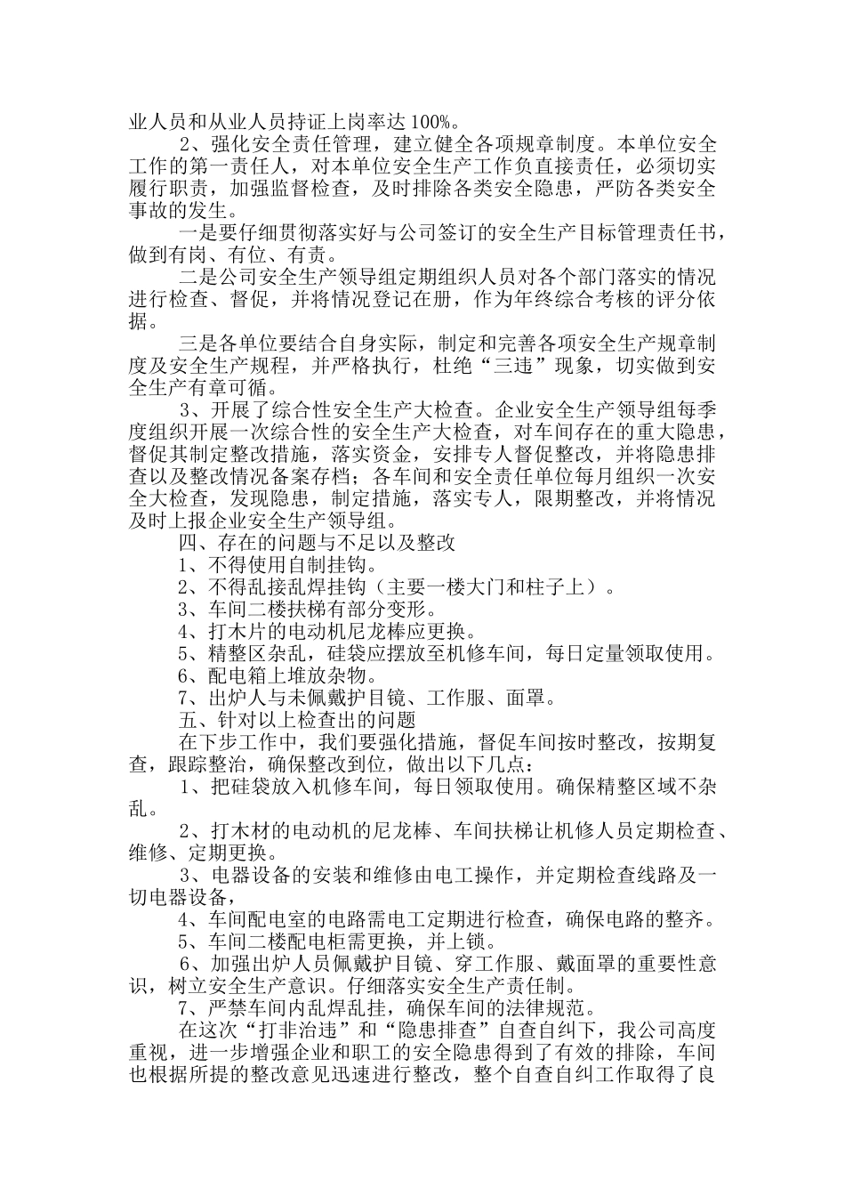 企业生产自查报告范文_第3页