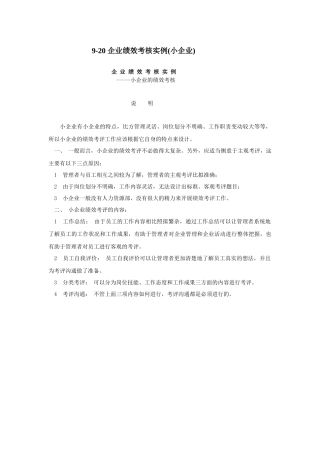 企业绩效考核实例(小企业)