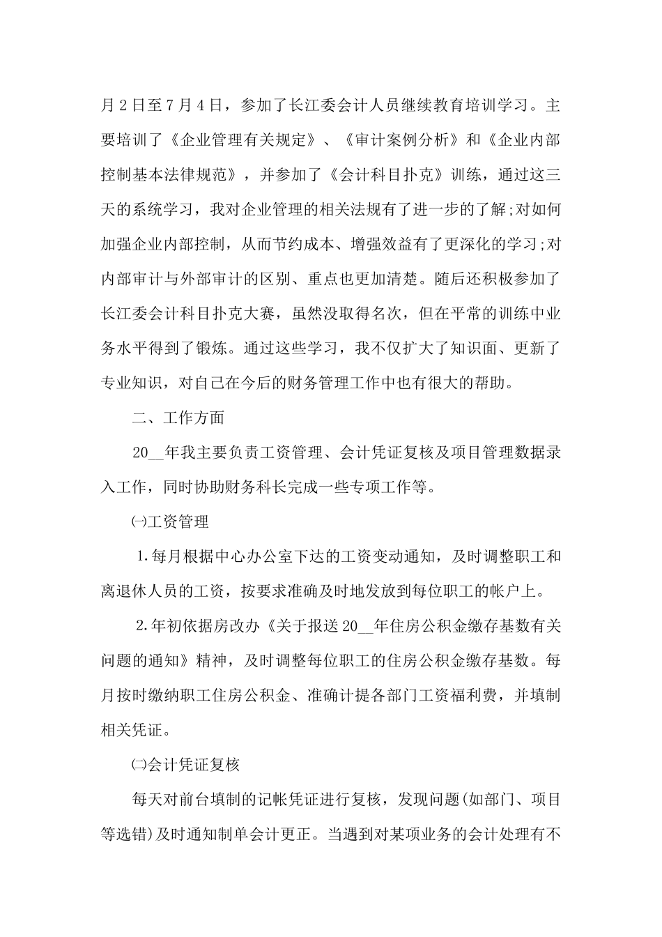 会计从事者个人工作总结最新_第2页