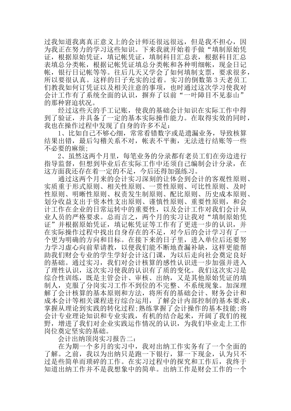 会计出纳顶岗实习报告范文_第3页