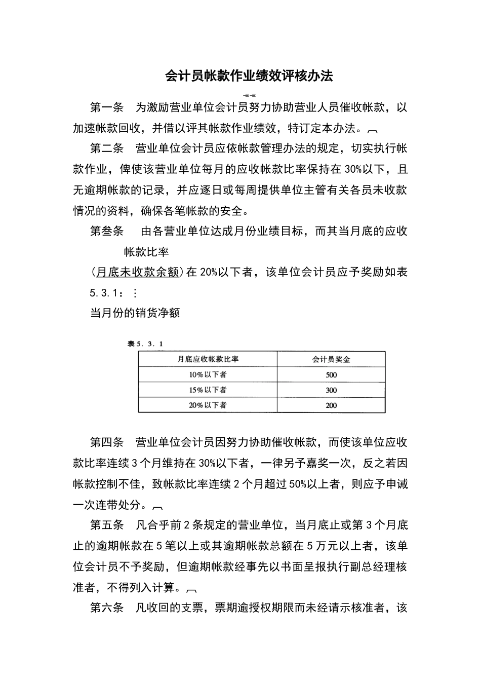 会计员帐款作业绩效评核办法_第2页