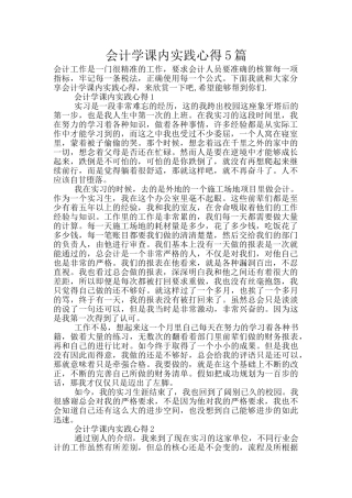 会计学课内实践心得5篇