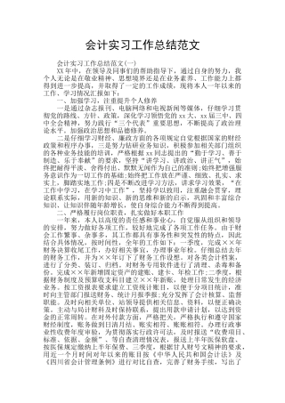 会计实习工作总结范文