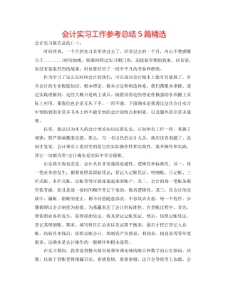 会计实习工作参考总结5篇精选