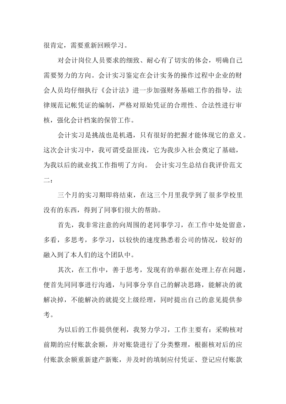 会计实习生总结自我评价_第2页