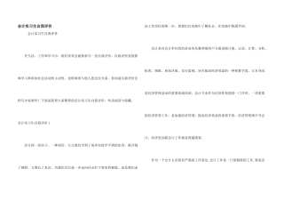 会计实习生自我评价