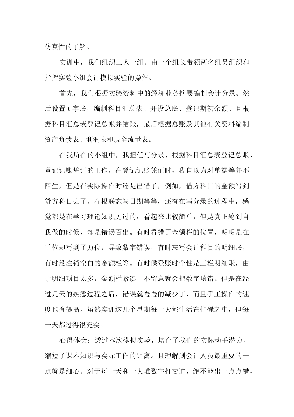 会计实训心得体会范文_第3页