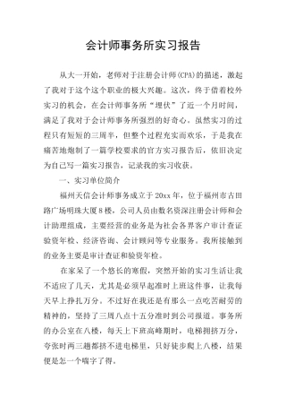 会计师事务所实习报告