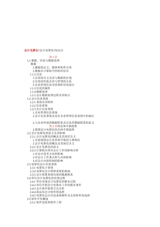 会计电算化的知识点