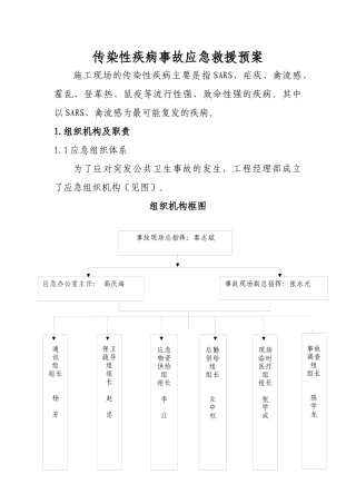 传染性疾病事故应急救援预案2