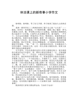 体活课上的新鲜事小学作文