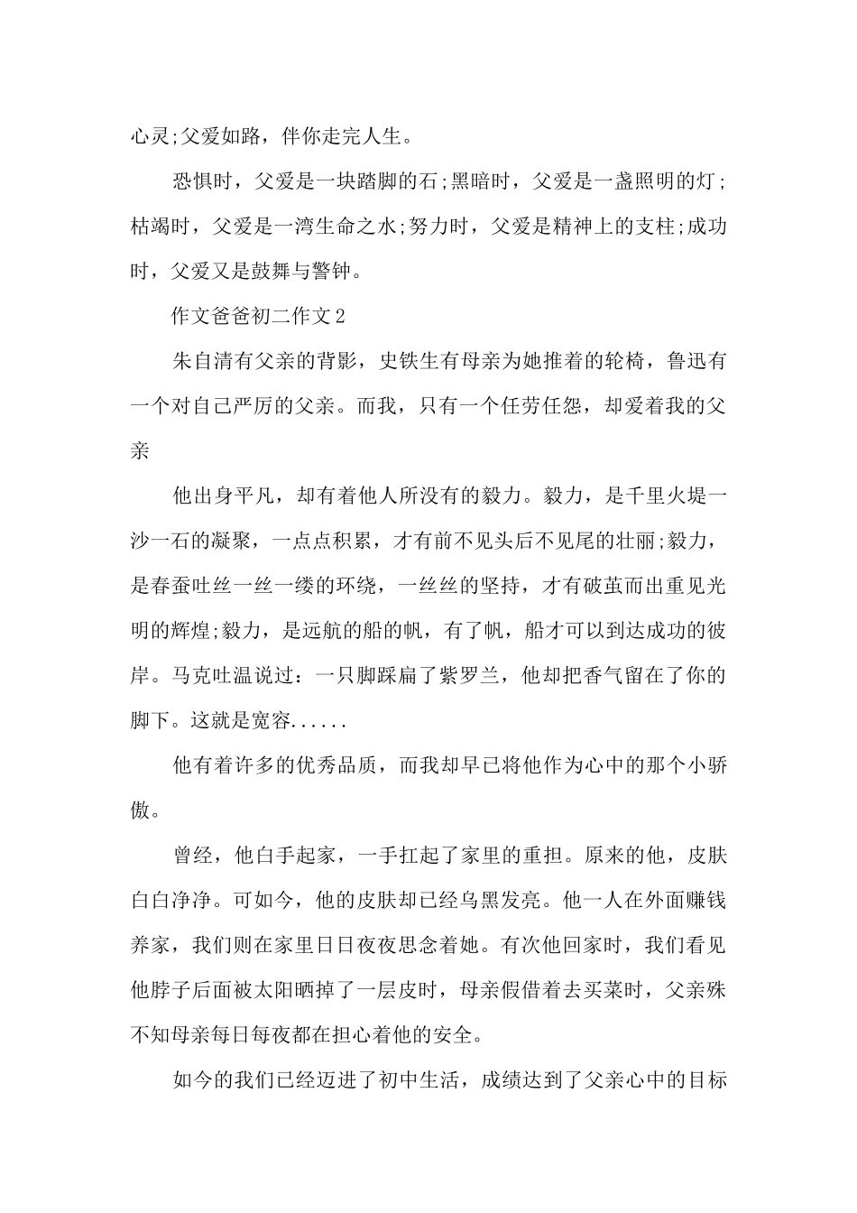 作文爸爸初二作文5篇_第2页