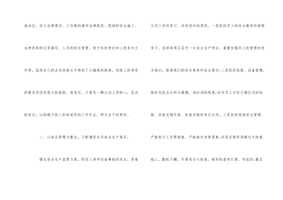供电部门个人年度述职报告5篇_第2页