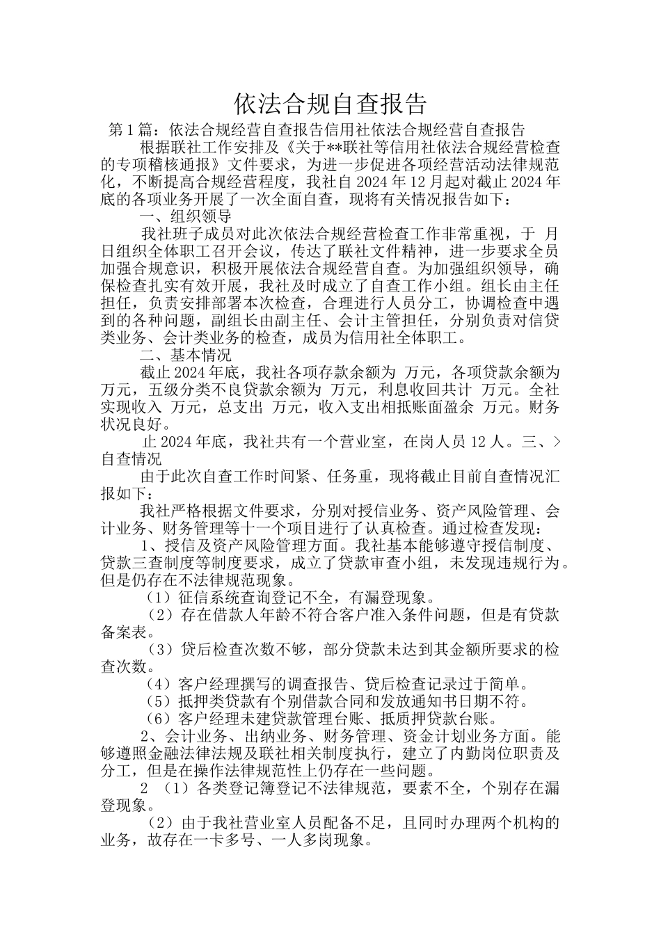 依法合规自查报告_第1页