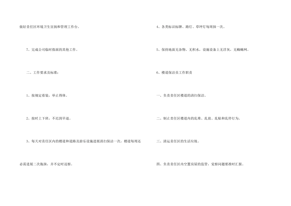 保洁员岗位职责与工作标准_第2页