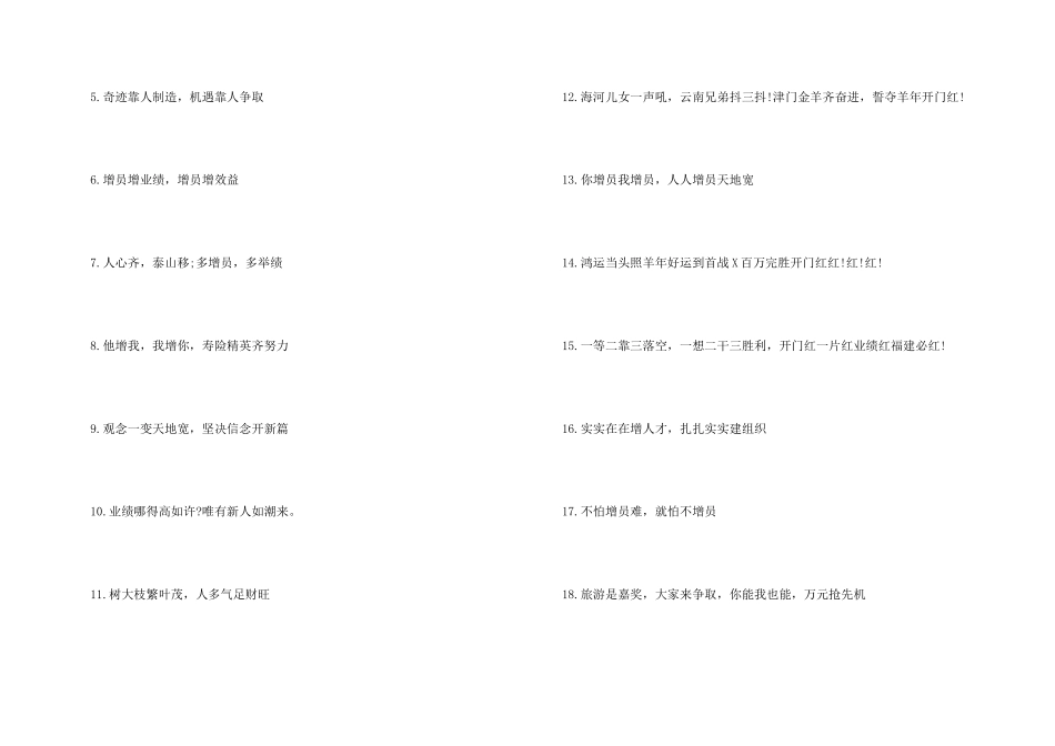 保险公司鸡年开门红口号_第3页