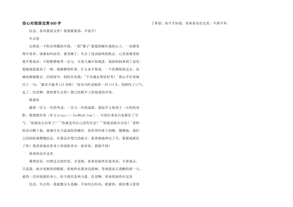 信心对我很珍贵600字_第1页