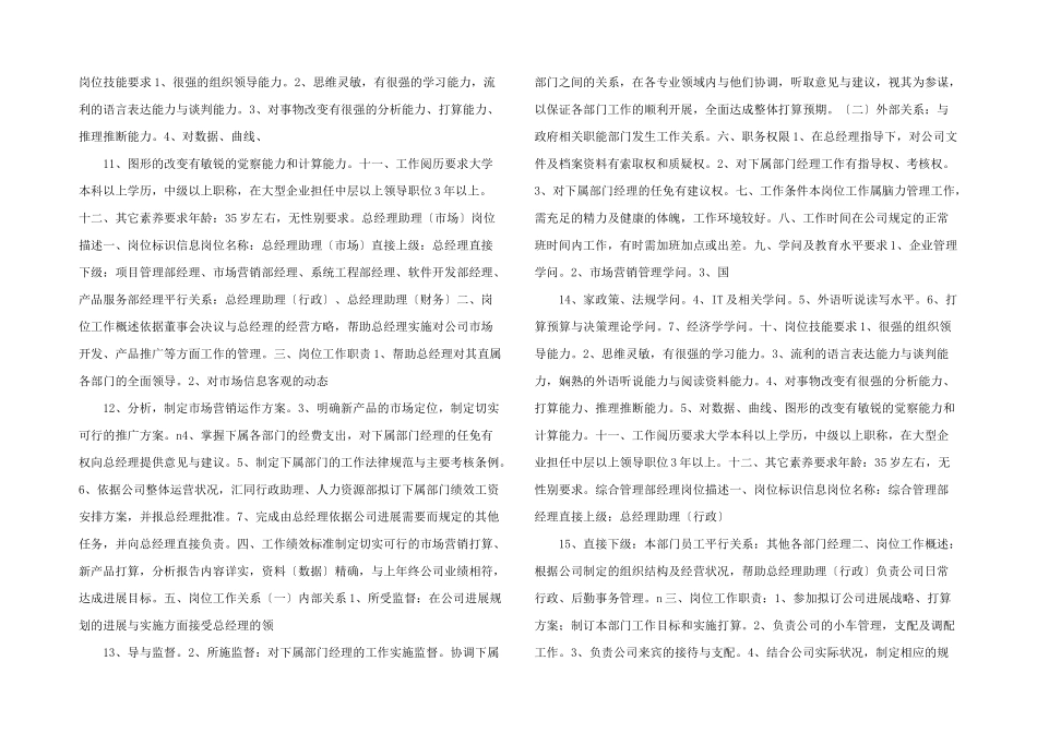 信息企业岗位描述_第3页