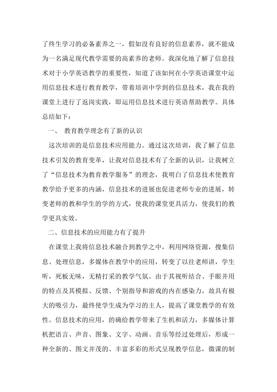 信息培训返岗实践总结-2_第2页