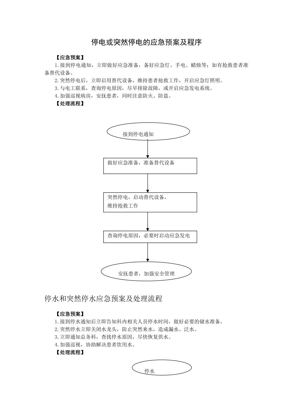 停电或突然停电的应急预案及程序_第1页