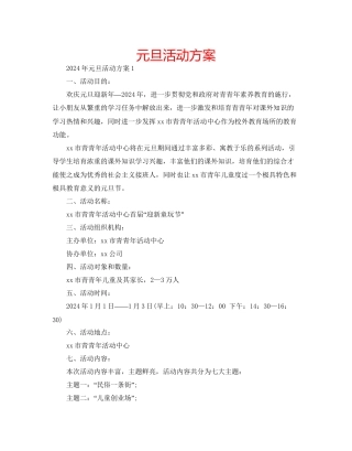 元旦活动方案