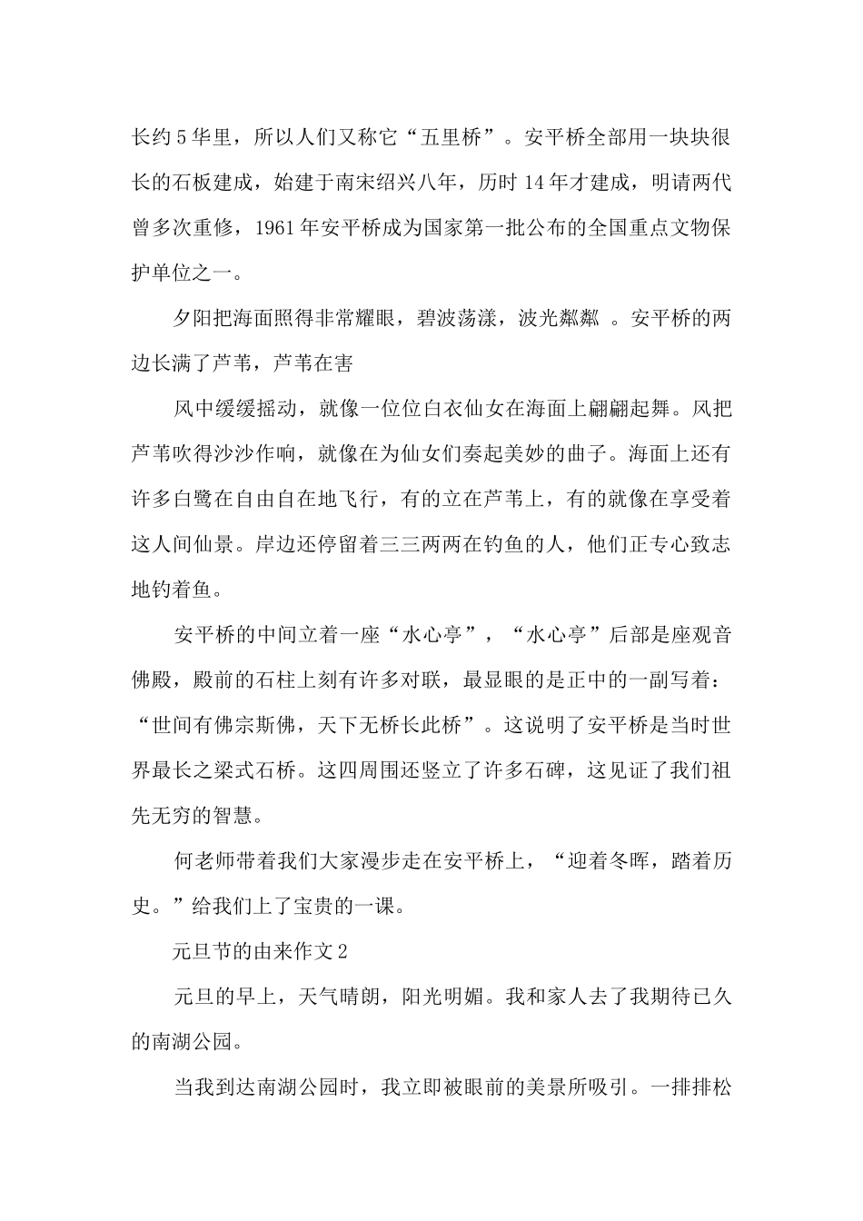 元旦节的由来作文5篇_第2页