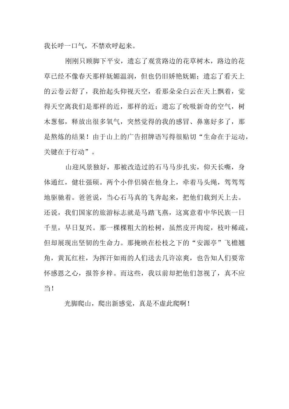 光脚爬山的800字_第2页