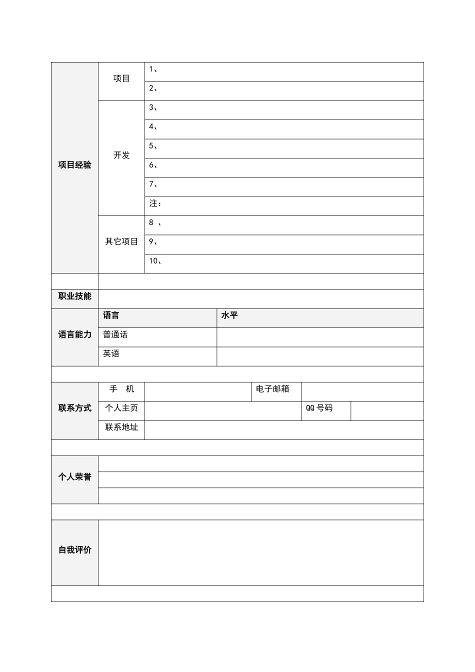 免费个人简历模板全集_第3页