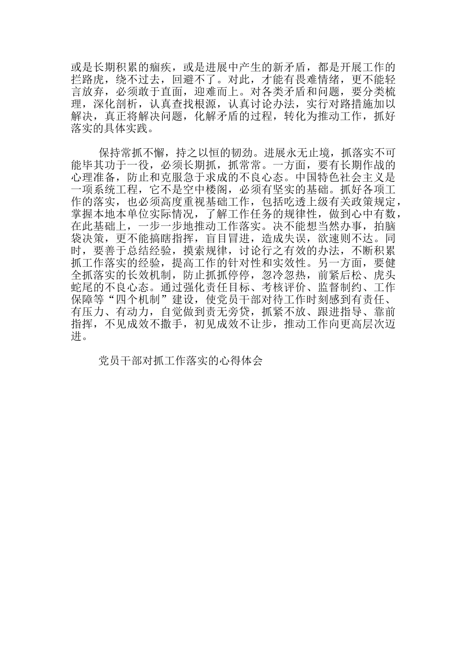 党员干部对抓工作落实的心得体会_第2页