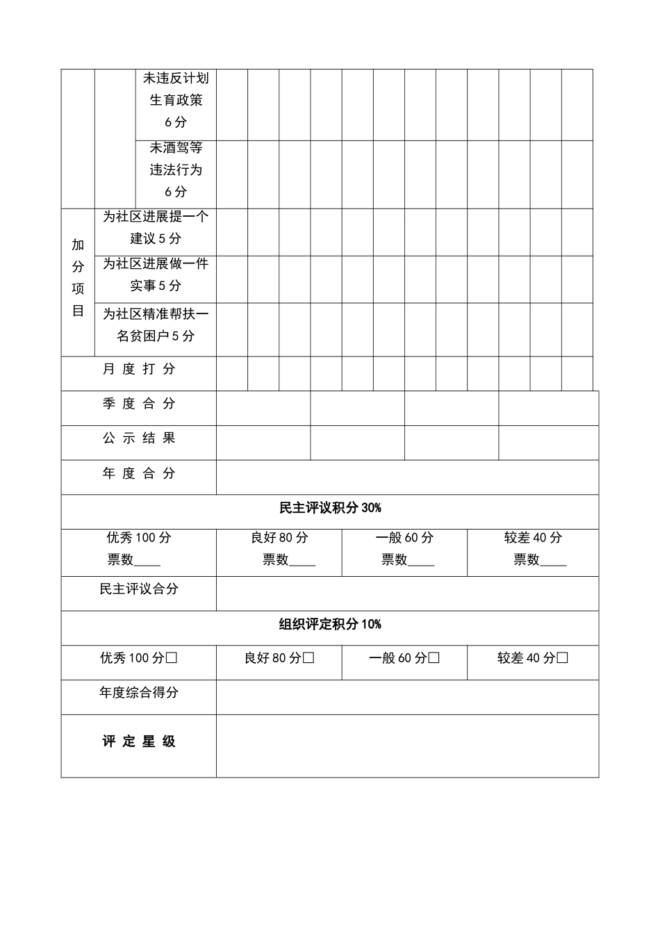 党员积分登记表_第2页