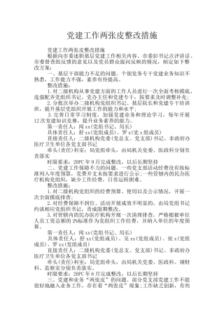党建工作两张皮整改措施
