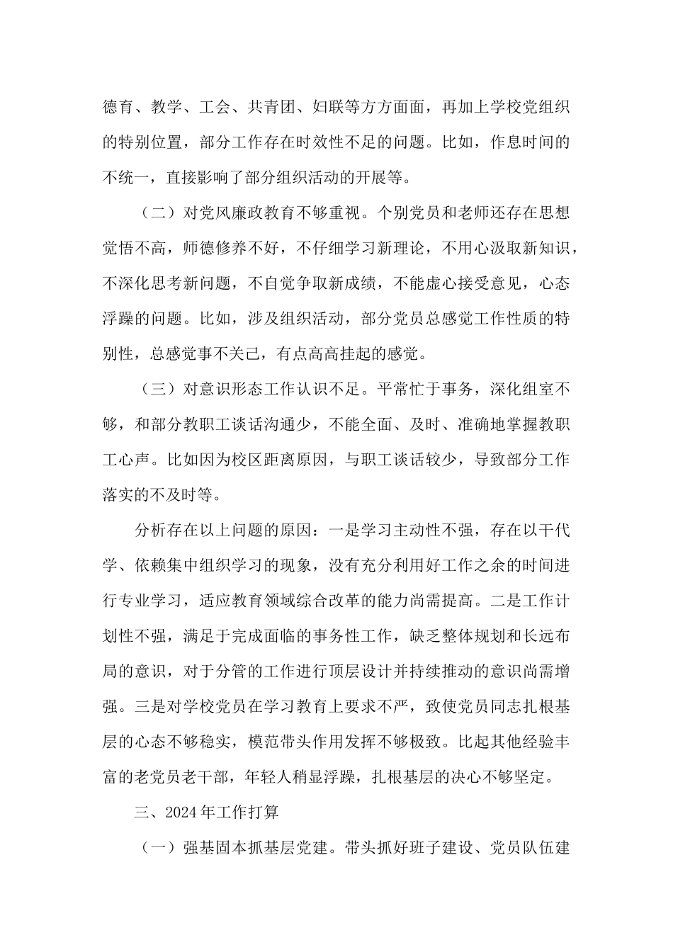 党支部书记抓党建工作述职报告_第3页