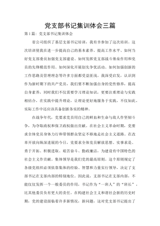 党支部书记集训体会三篇
