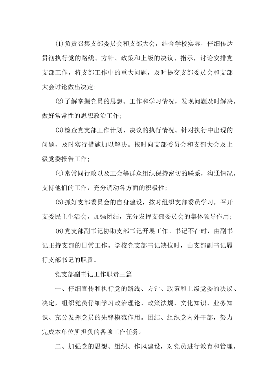 党支部副书记工作职责三篇_第2页