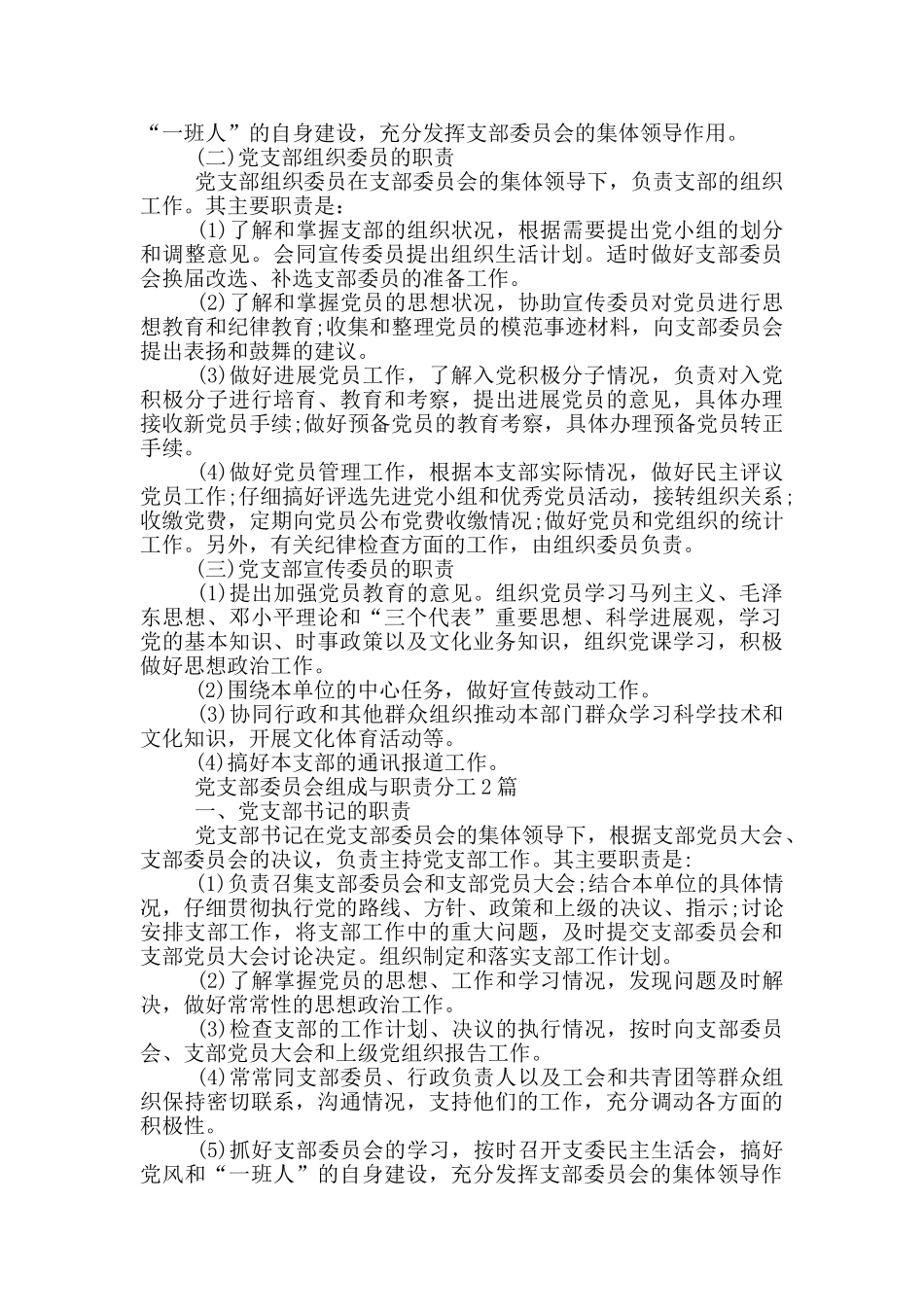 党支部委员会组成与职责分工3篇_第2页