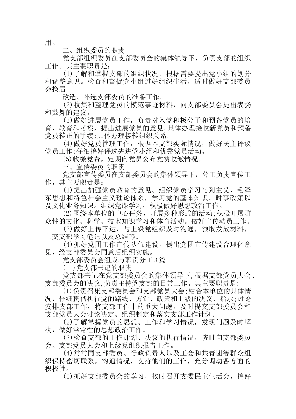 党支部委员会组成与职责分工3篇_第3页