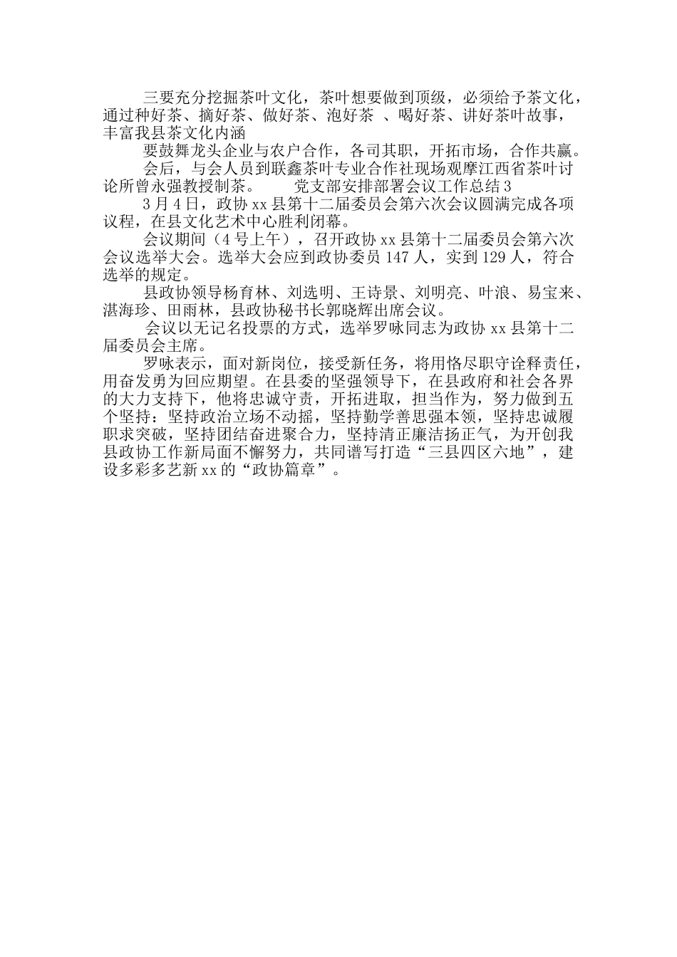 党支部安排部署会议工作总结三篇_第2页