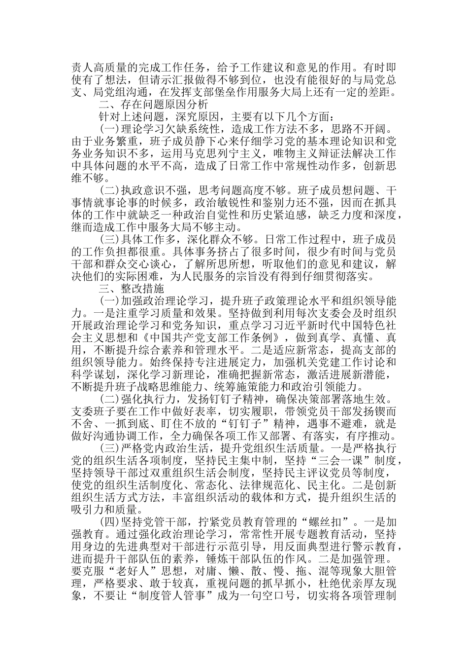 党支部对照剖析材料_第2页